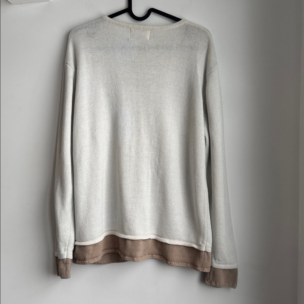 Elegant Floral Embroidered Cardigan - Cream and Brown - Picture 6 of 7